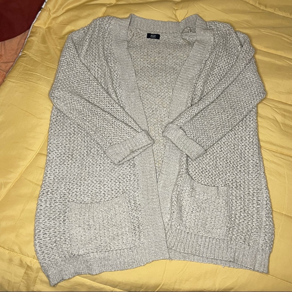 F&F Taupe chunky knit Cardigan